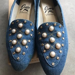 Studded Blue Coach Flats